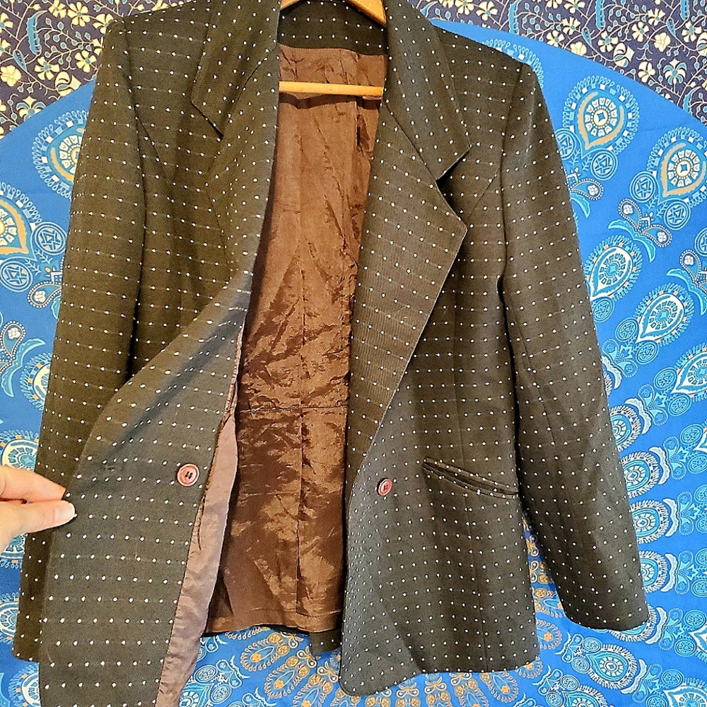 🍭 3 x $25 | DORLENE Vintage Spotted Blazer Jacket sz. Lrg